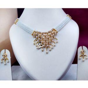 Traditional Crystal Tanmani Necklace Set