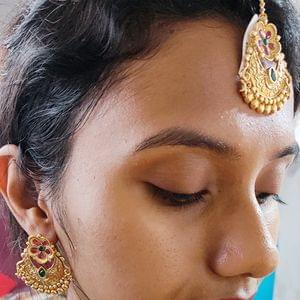 Chandballi Earrings With Maang Tikka Set
