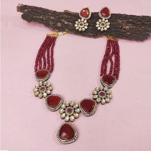 Crystal Necklace Kundan Studded Online