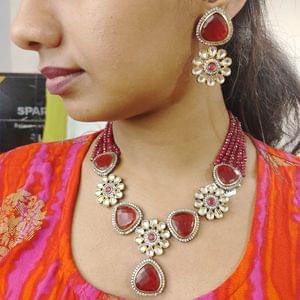Crystal Necklace Kundan Studded Online