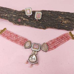 Baby Pink Crystal Necklace Online