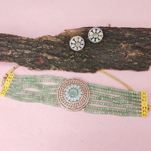 Crystal Choker Round Pendant Online