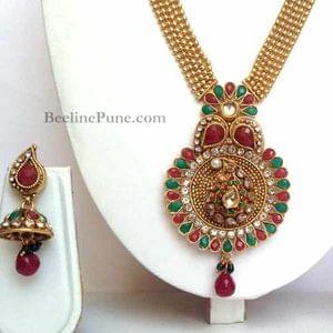 Beautiful Gold Long Necklace Online India_Hayagi