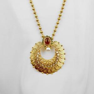 Laxmi Coin Pendant Set Copper Based Necklace Online