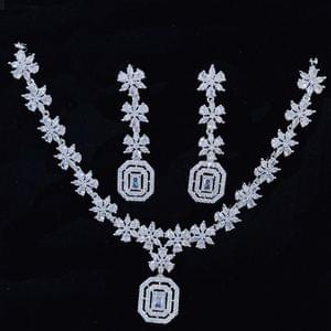 American Diamond Necklace With Long Dangler