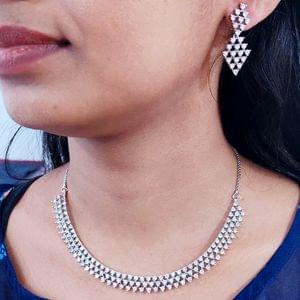 American Diamond Collar Necklace Set