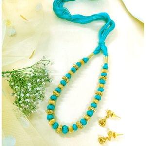 Latest Fashion Silk Thread Necklace Maroon Stone Studded _Hayagi (Pune)
