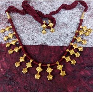 Maroon Silk Thread Necklace