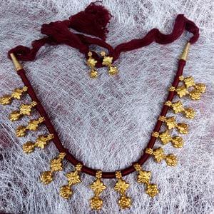 Maroon Silk Thread Necklace