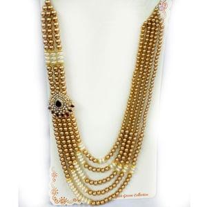 Necklace For Dulha/Groom In Golden Beads Online
