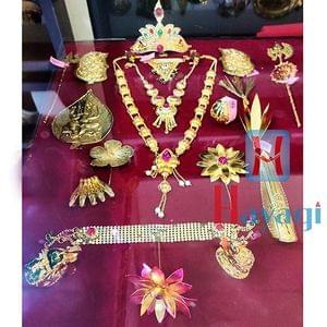 Gold Ganesh Accessories Combo Set, Ganpati Jewellery Set