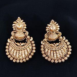 Festive Earrings Chand With Kalash Design