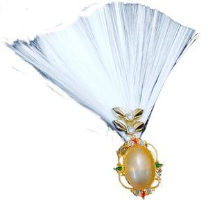 White Feather Kalangi- Groom Accessory