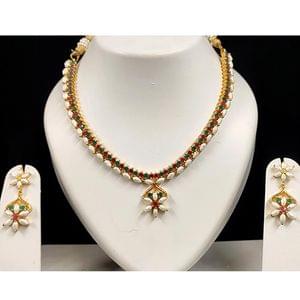 Multicolour Stones & Pearls Necklace