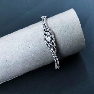 Bracelet With AD Stones Rodhium Polish