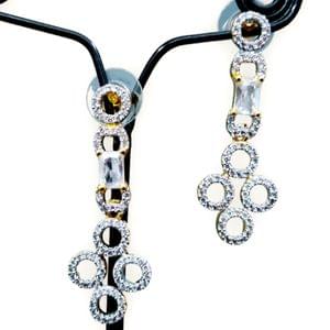 Rhodium Plated Dangler CZ Stone Studded