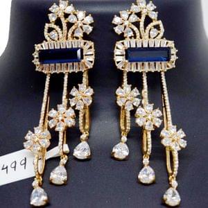 CZ AD Earrings White Sparkling Stones Designer Wear