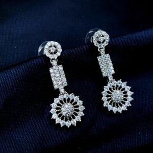 Earrings In Rhodium AD Stones