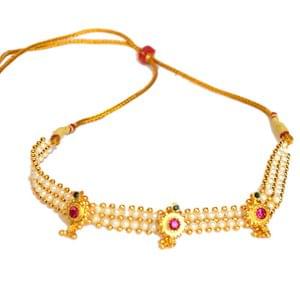 Kolhapuri Pendant Pearl Chinchpeti Necklace Buy Online