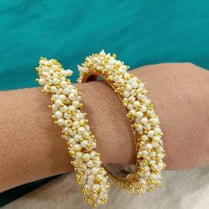 Pearl Cluster Bangle Pair Online Jewellery