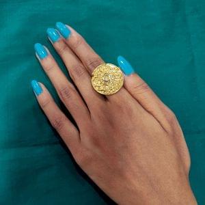 Finger Ring Golden Beautiful Stones Design In Buy