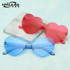Non-Polarized Heart Shape Sunglasses for Women Cute ABS Frame Love Glasses