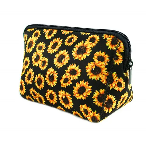 Sunflower Neoprene Cosmetic Bag Portable Travel Storage Bag Amazon Hot Selling