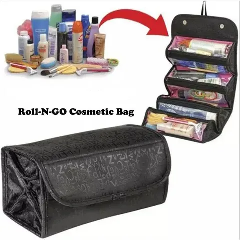 Roll-N-Go Roll up Cosmetic Bag | Multipurpose Toiletry Kit Makeup Travel Organizer Storage for Women