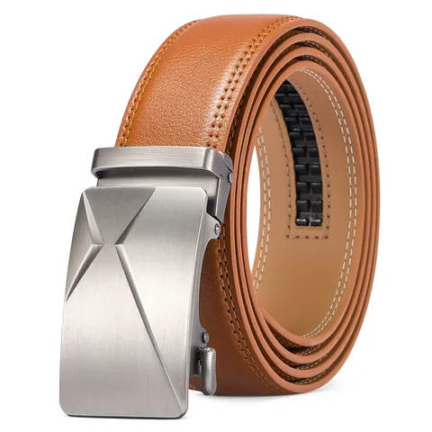 Men's belt men's belt genuine leather automatic buckle trousers belt men's two-layer cowhide business casual trousers belt